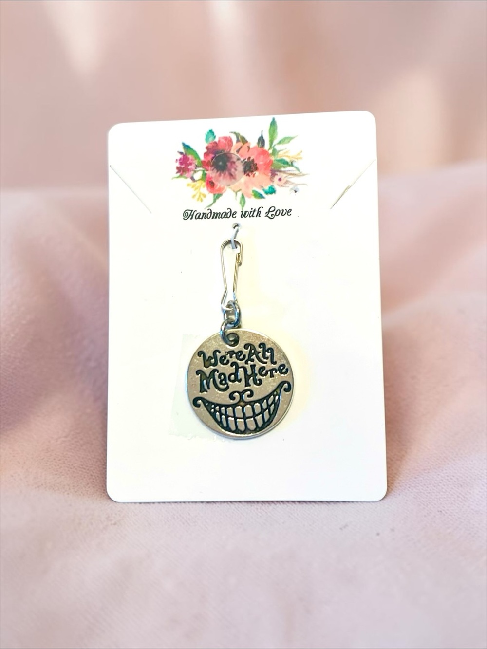 'We're All Mad Here' Charm backpack, bags, etc. Alice in Wonderland Silver - Picture 3 of 3
